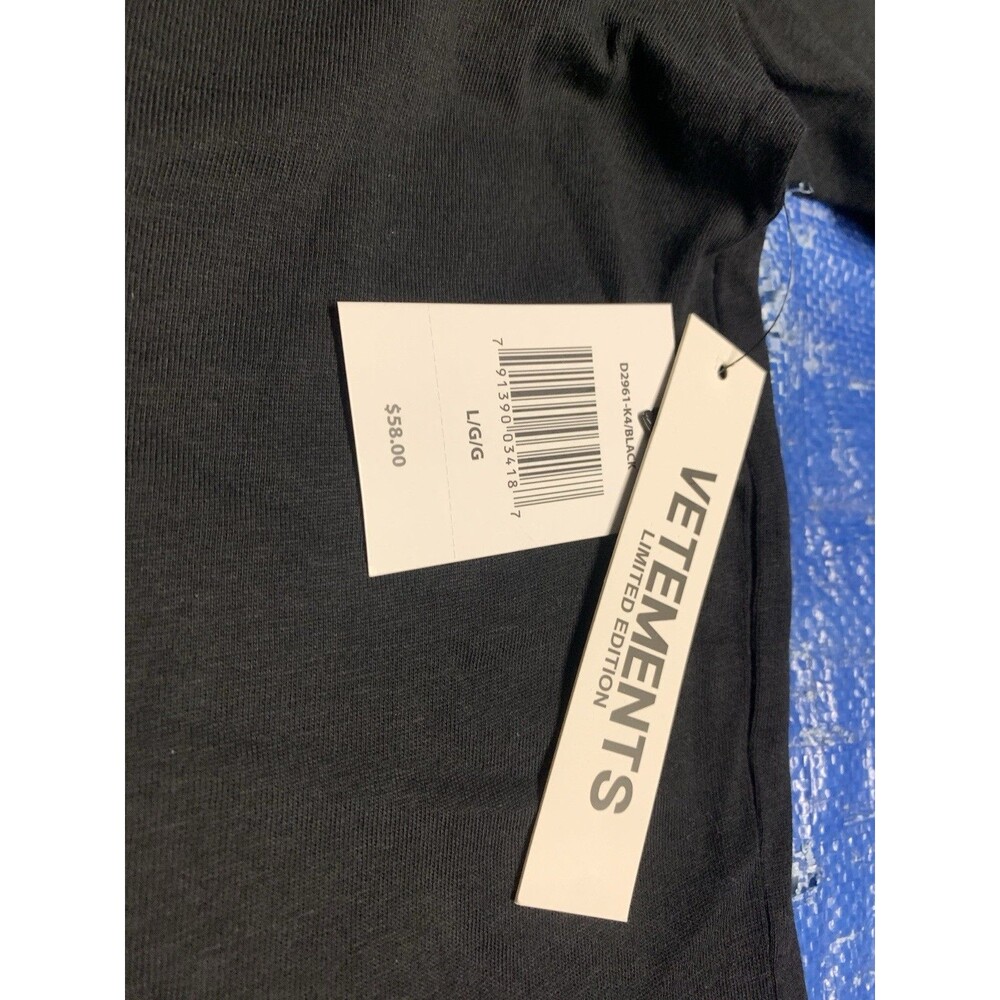 Vetements Limited Edition Men's BLACK T-Shirt Size M/large By Drill Clothing - Picture 3 of 7